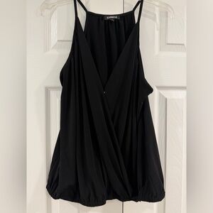 Women’s Express Black Sleeveless Deep V Tank Top